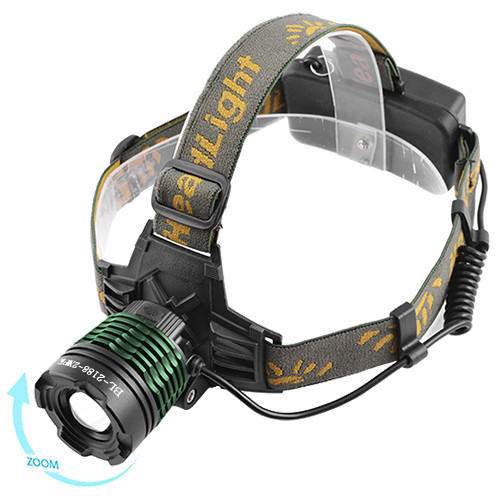 

Фонарь налобный Police 2188-2XPE(white+blue), ЗУ 220V/12V, 2х18650, signal light, zoom, Box