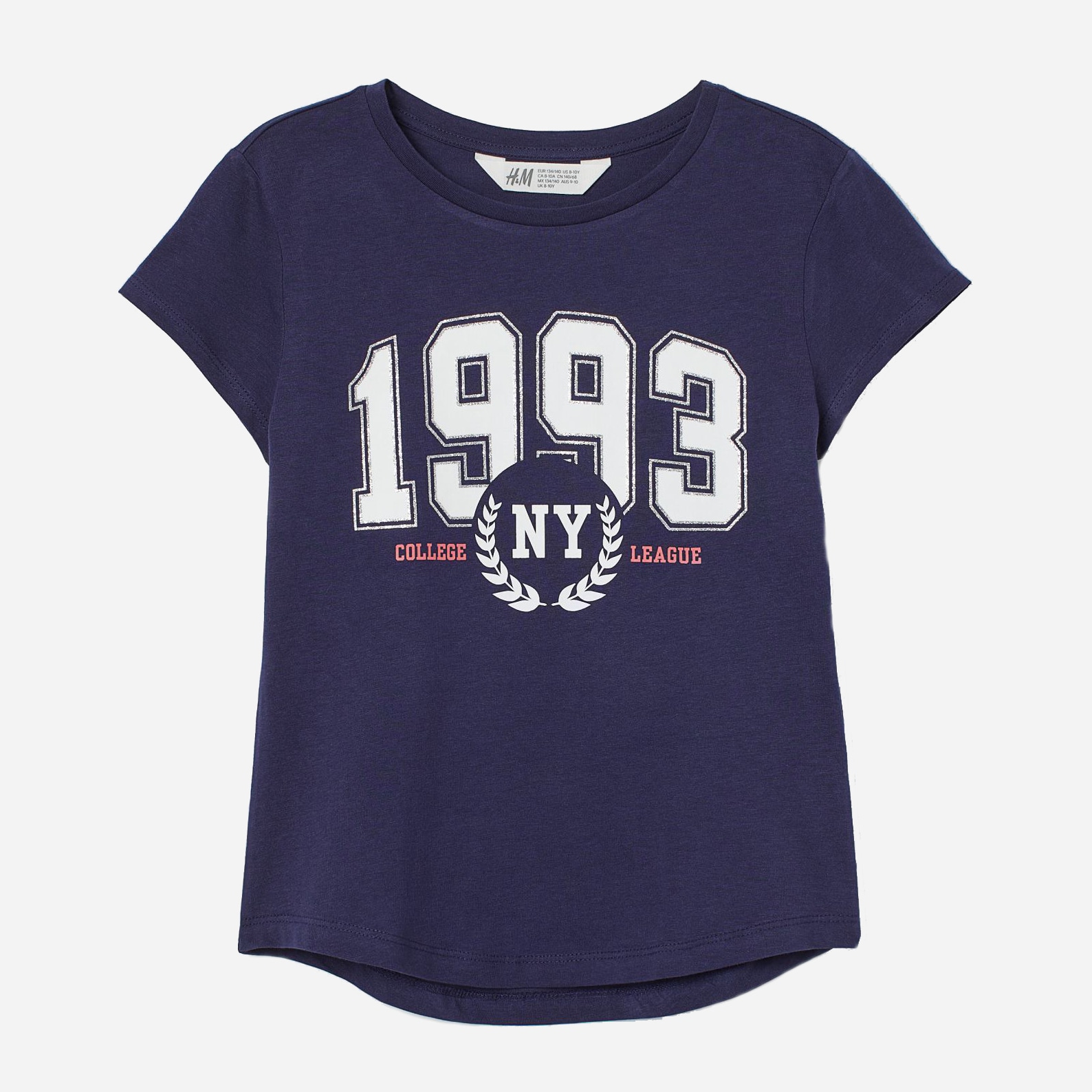 

Футболка H&M 3003-8047411 146-152 см Темно-синяя с принтом