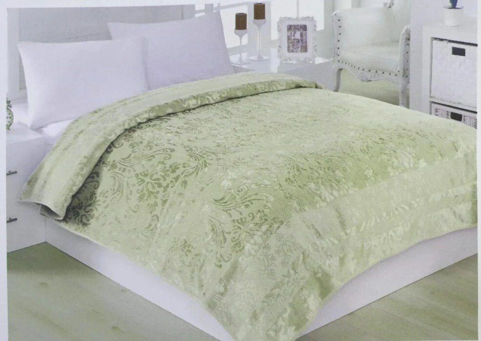 

Велюровая махровая простынь Cestepe Bamboo Green 200х220