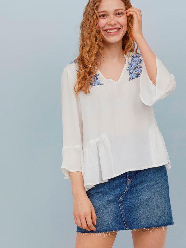 

Блузка H&M 0723368-9  Белая, Блузка H&M 0723368-9 32 Белая
