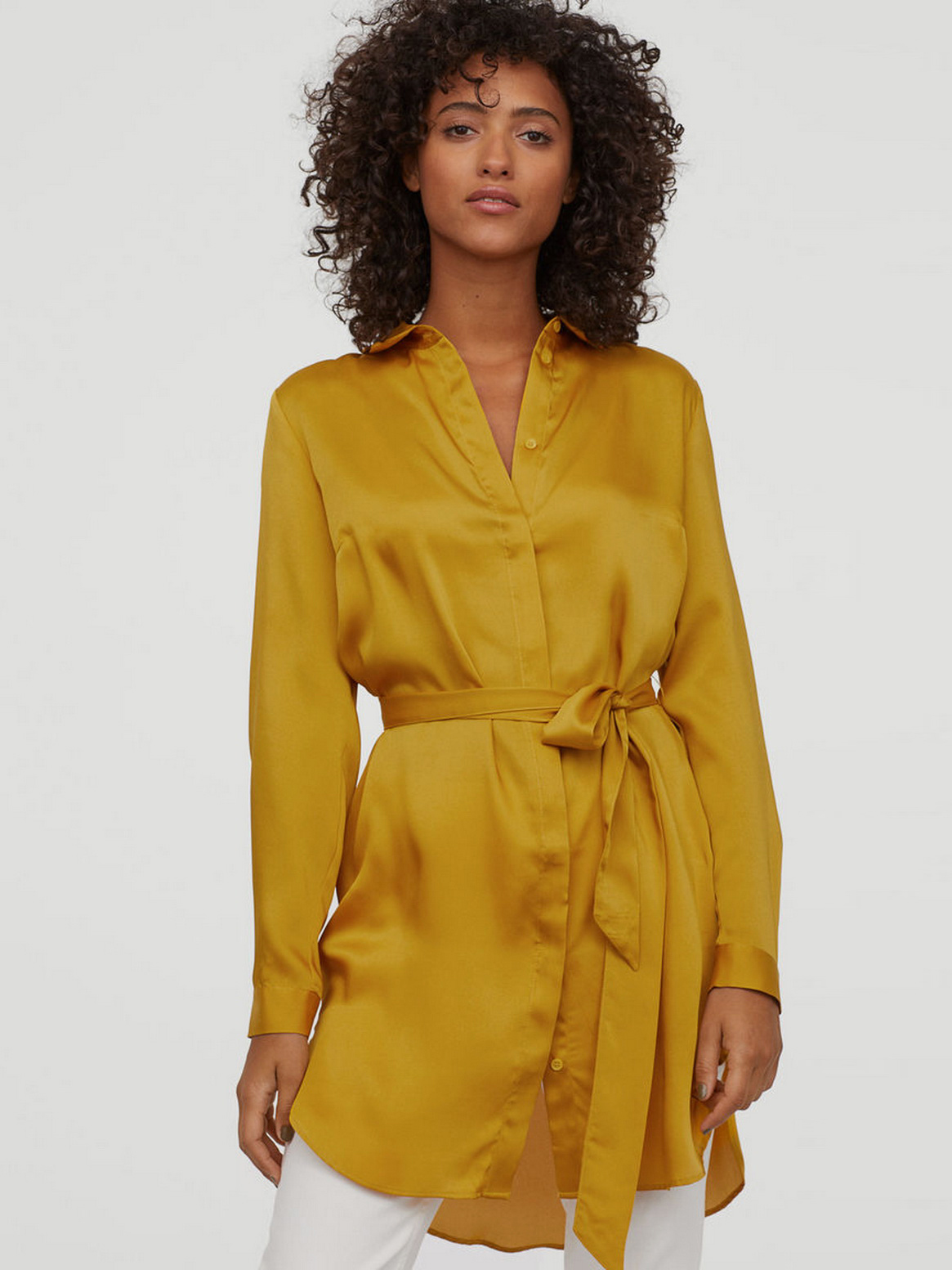 

Туника H&M 0789304-0  Горчичная, Туника H&M 0789304-0 38 Горчичная