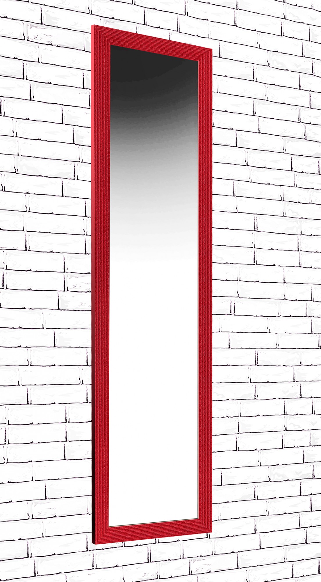 

Зеркало в раме настенное Decorfrom Small cube Red 45х167 см красное