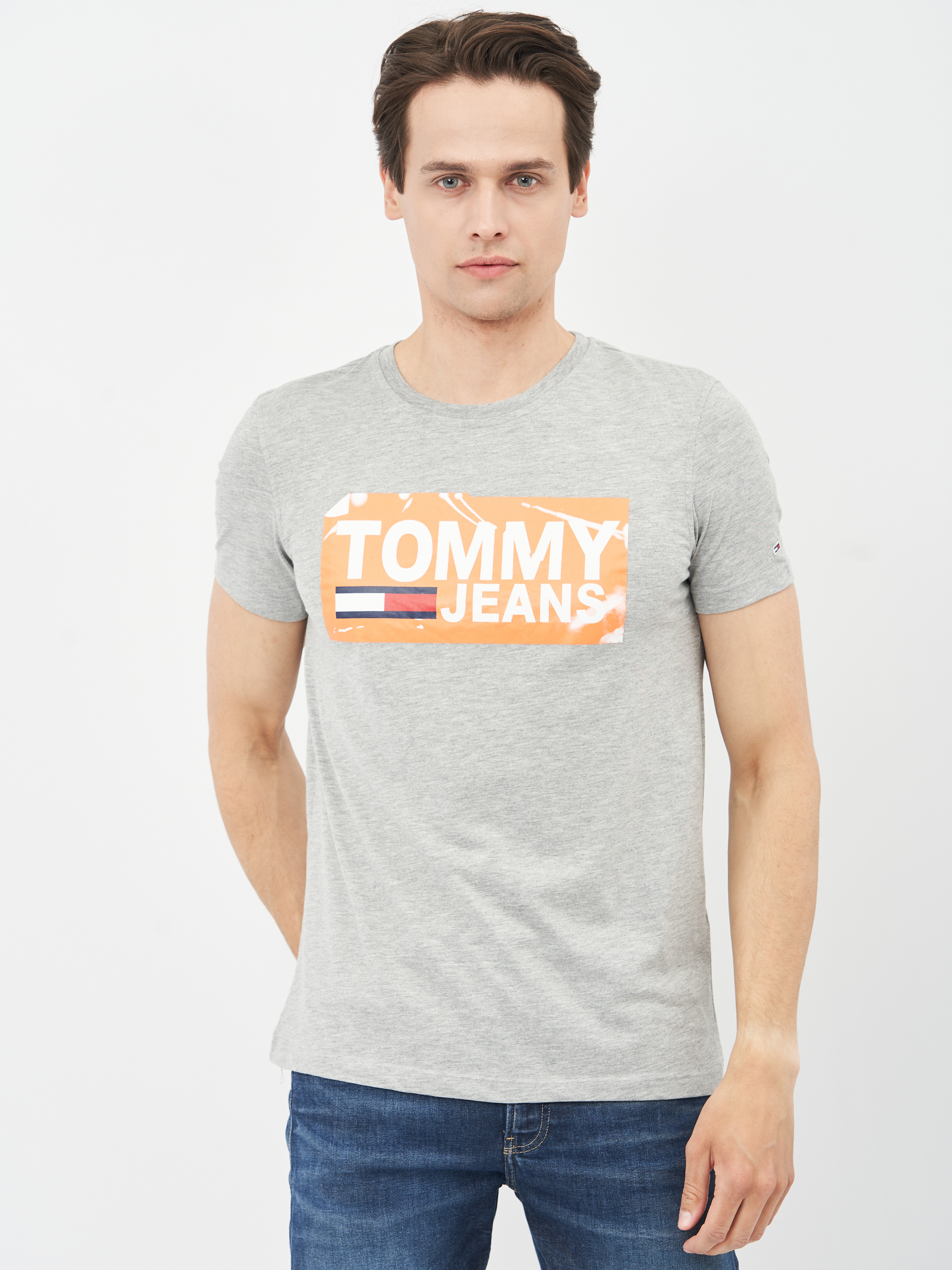 Акція на Футболка Tommy Jeans 10639.2 2XL (52) Сіра від Rozetka