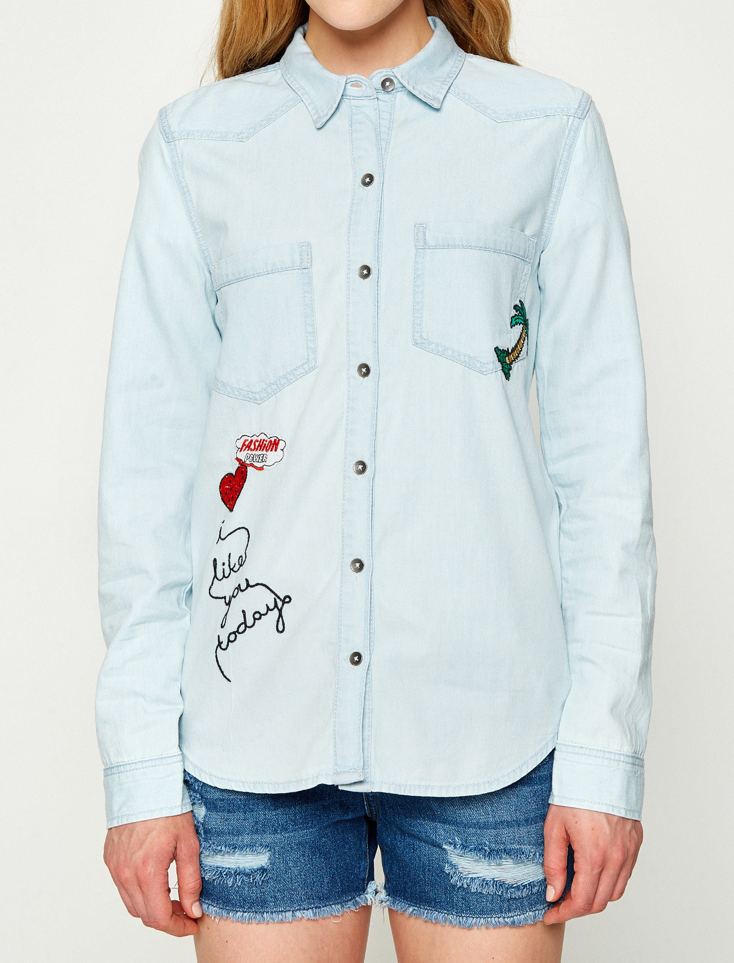 

Рубашка джинсовая Koton 7YAL61108MD 36 Baby Blue
