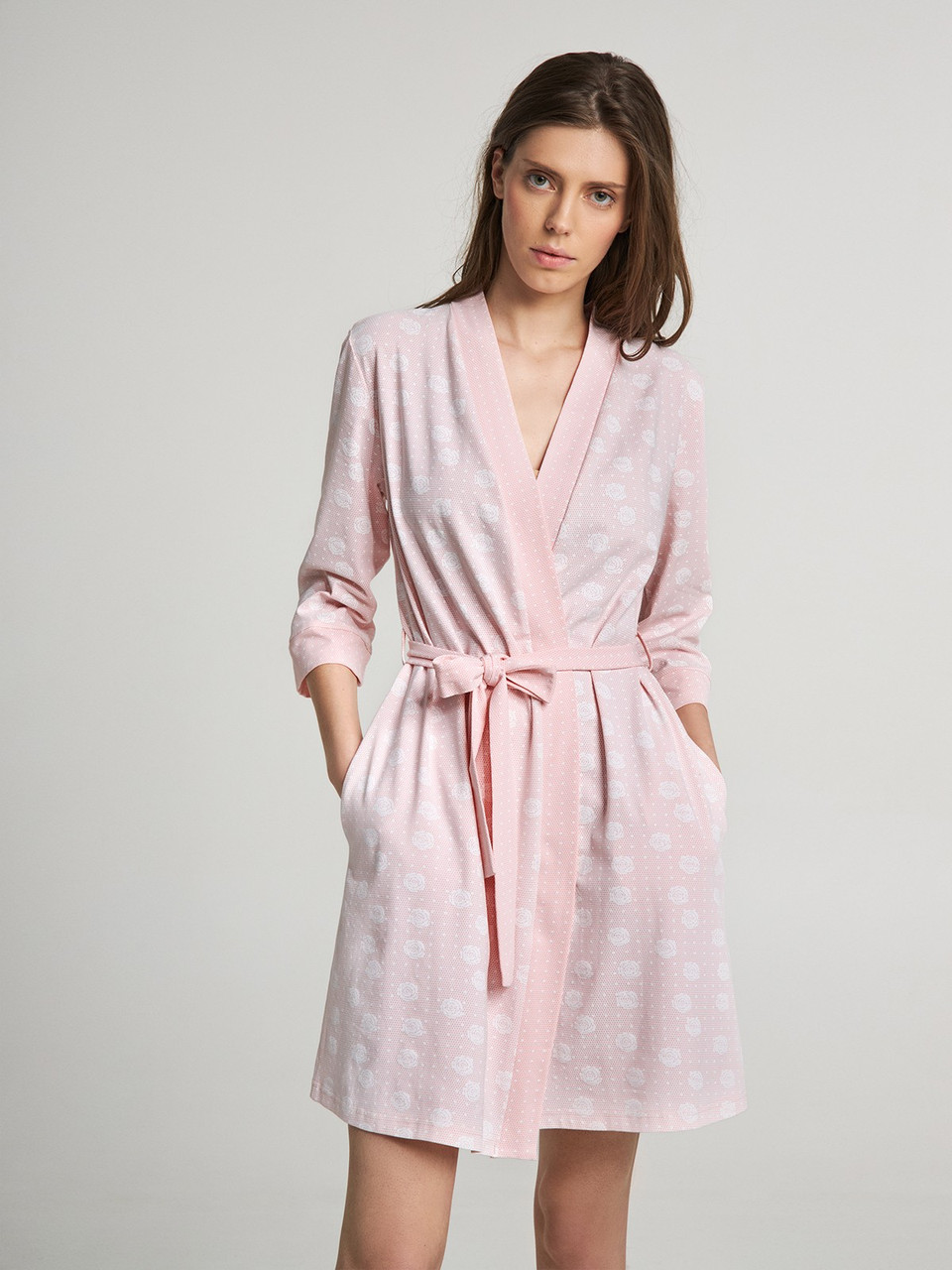 

Женский халат хлопок Ellen LDG 079/001 розовый S