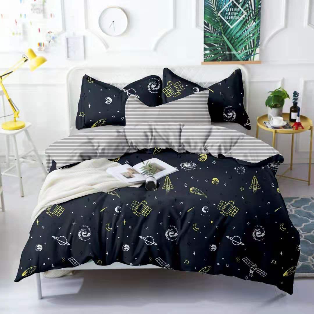 

Постельное белье Vpostelke Космические врата, планеты Евро 220х240 см серый, синий