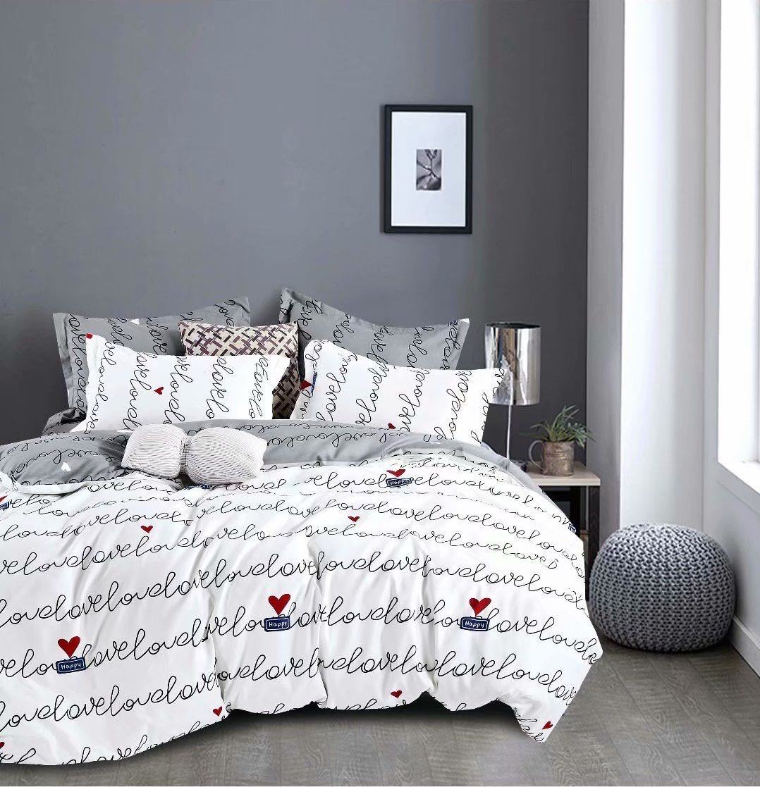 

Постельное белье Vpostelke Love you, сердечки, Мой любимчик 1.5-Спальный 150х220 см серый, белый