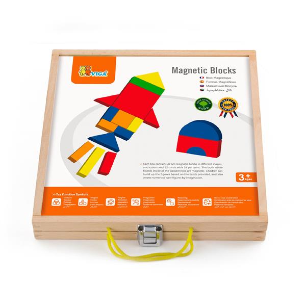 

Набір магнітних блоків Viga Toys Форми і кольори (59687)