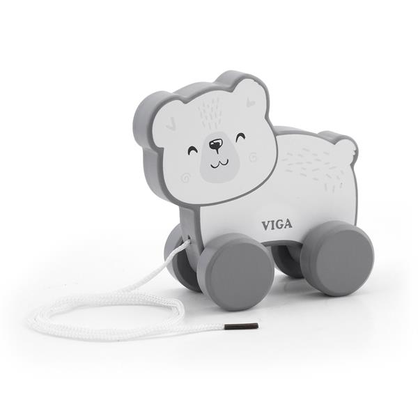 

Дерев'яна каталка Viga Toys PolarB Білий ведмедик (44001)