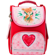 

Рюкзак школьный Kite Popcorn Bear, 1 отдление, каркасный, красный, PO17-501S-2
