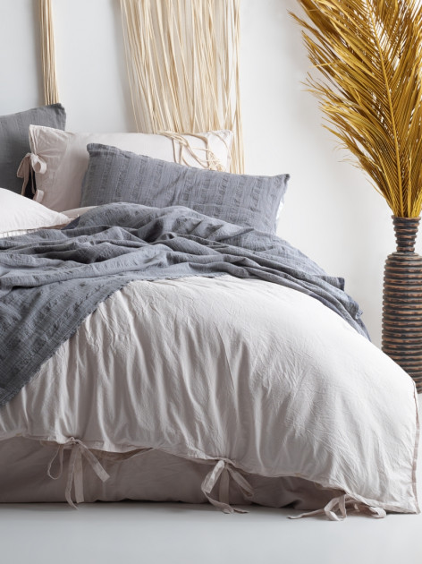 

Комплект постільної білизни 200x220 LIMASSO NATURAL CREAM BAGCIK 800302 Євро