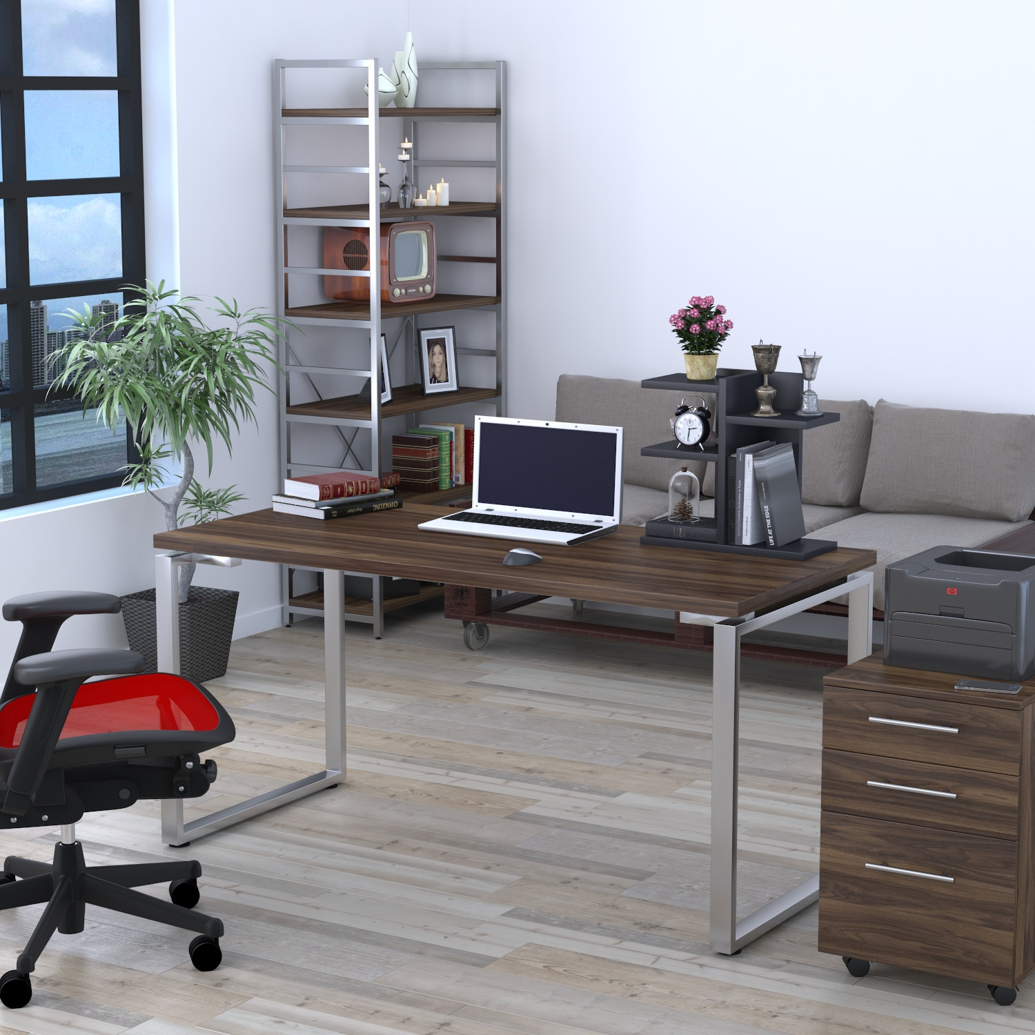 

Письменный стол Loft design Q-160 Орех Модена Столешница 32 мм