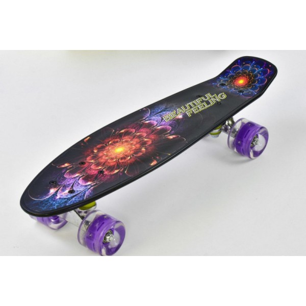 

Скейт пенни борд Best Board F 8740 Фиолетовый колеса с подсветкой доска 55 см