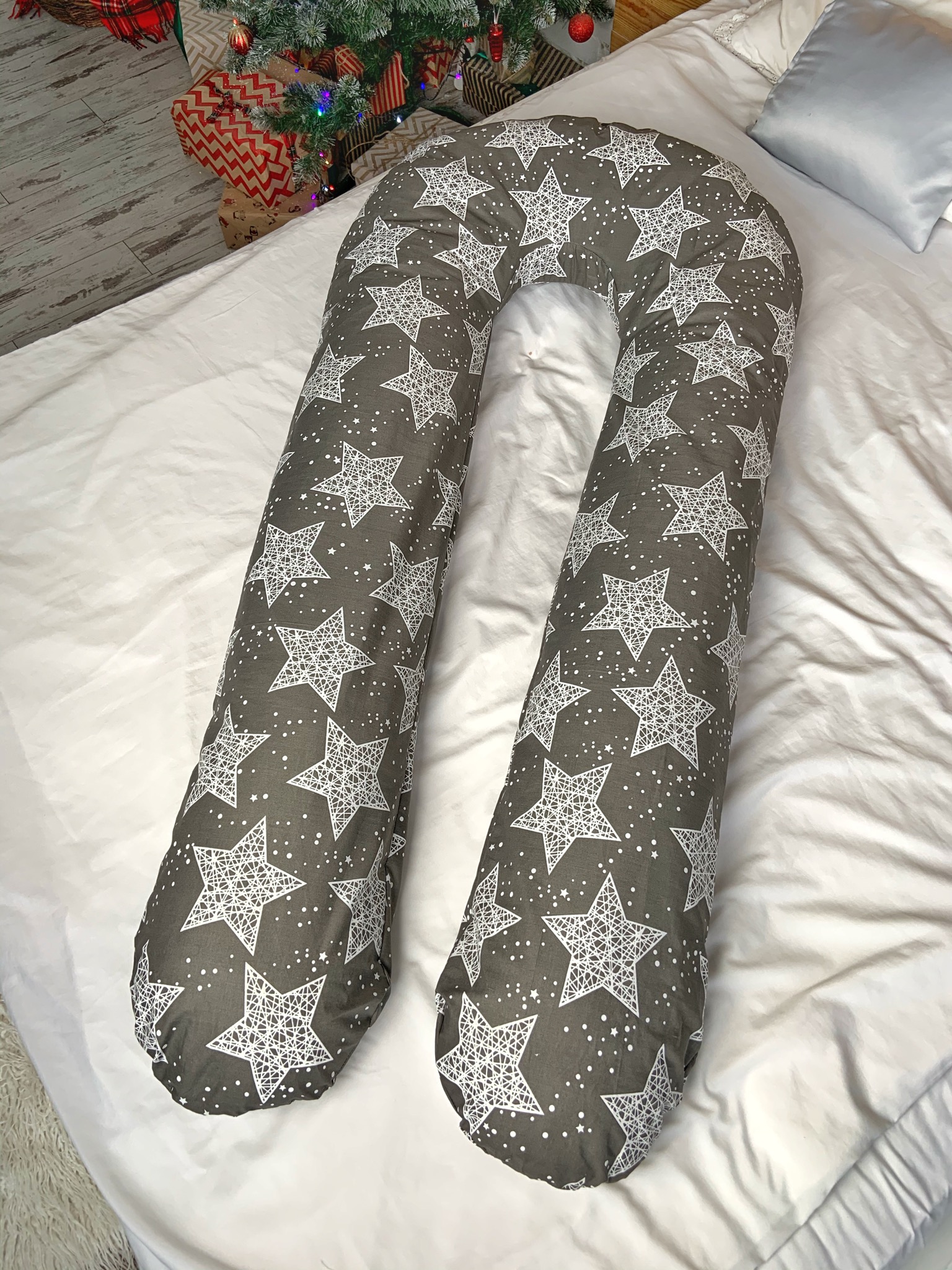 

Подушка для беременных с наволочкой Coolki Silver Stars 100% Хлопок XXXL 170x75