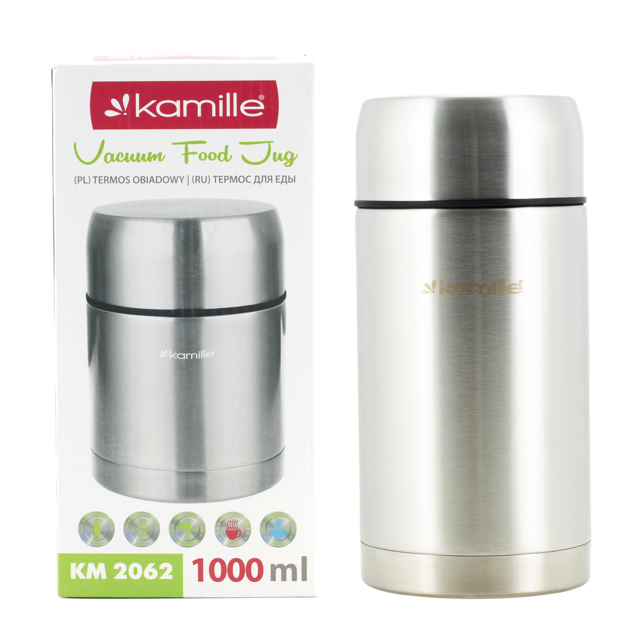 

Термос пищевой Kamille 1000мл из нержавеющей стали KM-2062