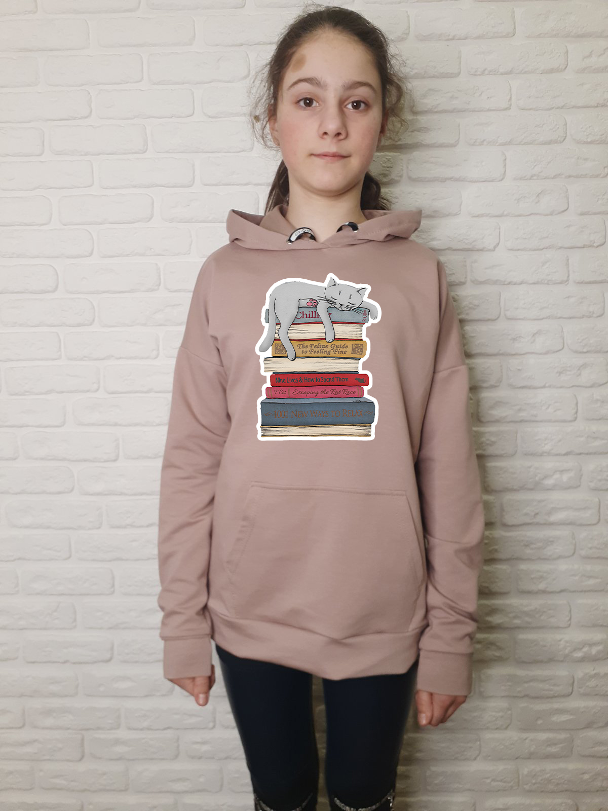 

Худи для девочек ArtSvet Веселый кот (funny cat) Бежевый 146 см NWCTKF