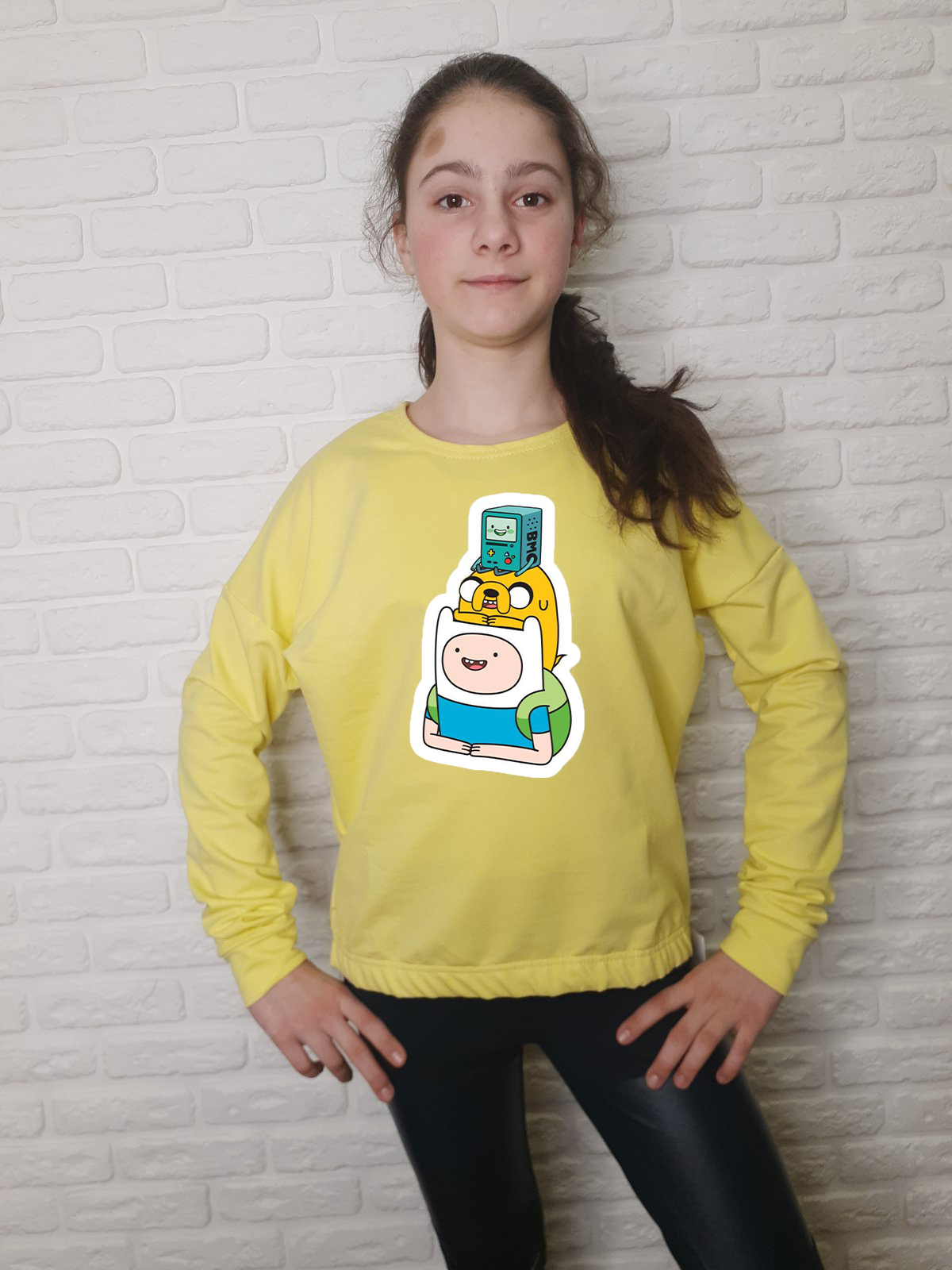 

Свитшот для девочек ArtSvet Finn Jake BMO Желтый 146 см BMOCTZH