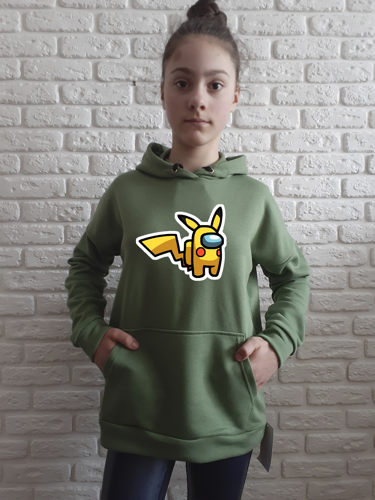 

Худи для девочек ArtSvet Among US pikachu (Амонг АС Пикачу) Зеленый 158 см AU1SCTSR