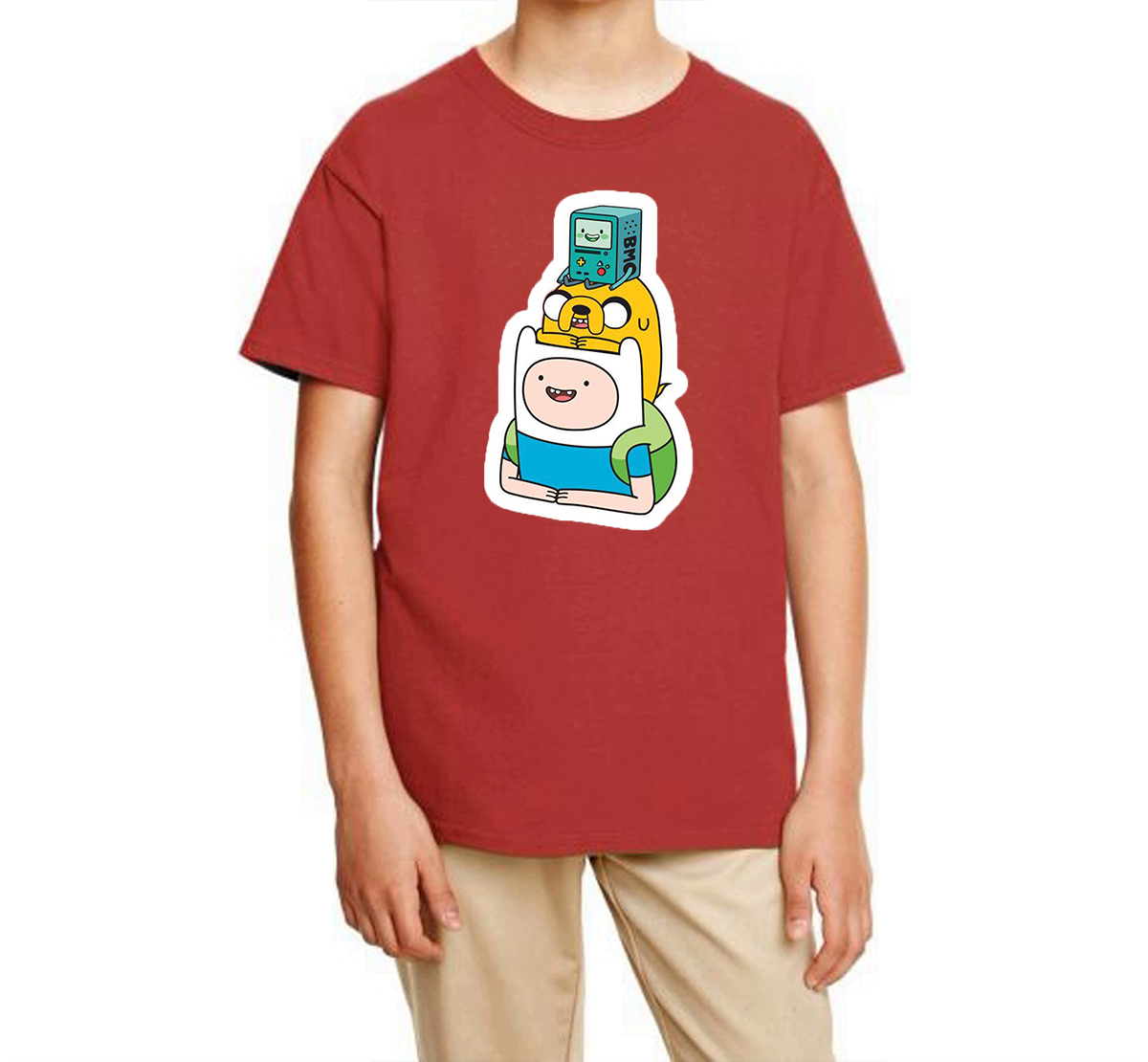 

Футболка для мальчика ArtSvet Finn Jake BMO Красный 146 рост BMODBMOTKR
