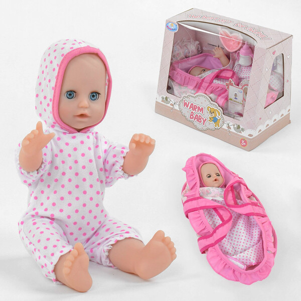 

Пупс с люлькой-переноской Warm Baby 33 см функциональный с аксессуарами (9097066)