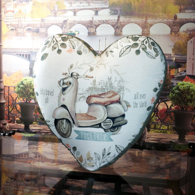 

Подушка сердце 3D Presentville Let`s travel all over the world together 40х40х7,5 см