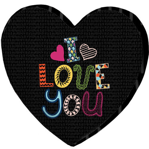 

Подушка сердце 3D Presentville I love you на черном фоне 40х40х7,5 см