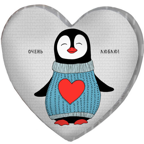 

Подушка сердце 3D Presentville Очень люблю! 40х40х7,5 см