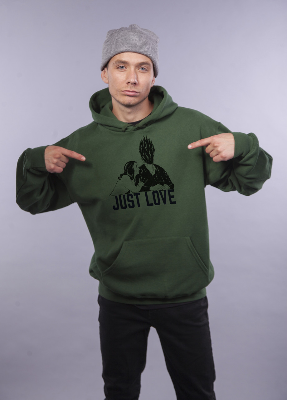 

Толстовка тёмно зелёная LOYS "Just Love" XXL