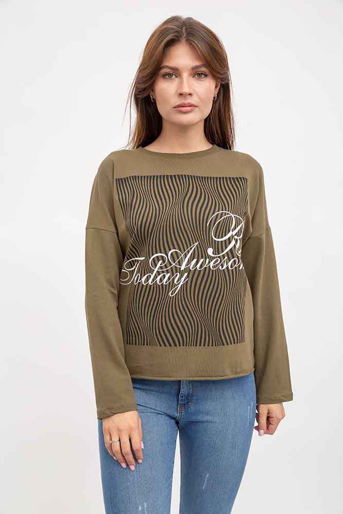 

Лонгслив женский 32P043 цвет Хаки M/L