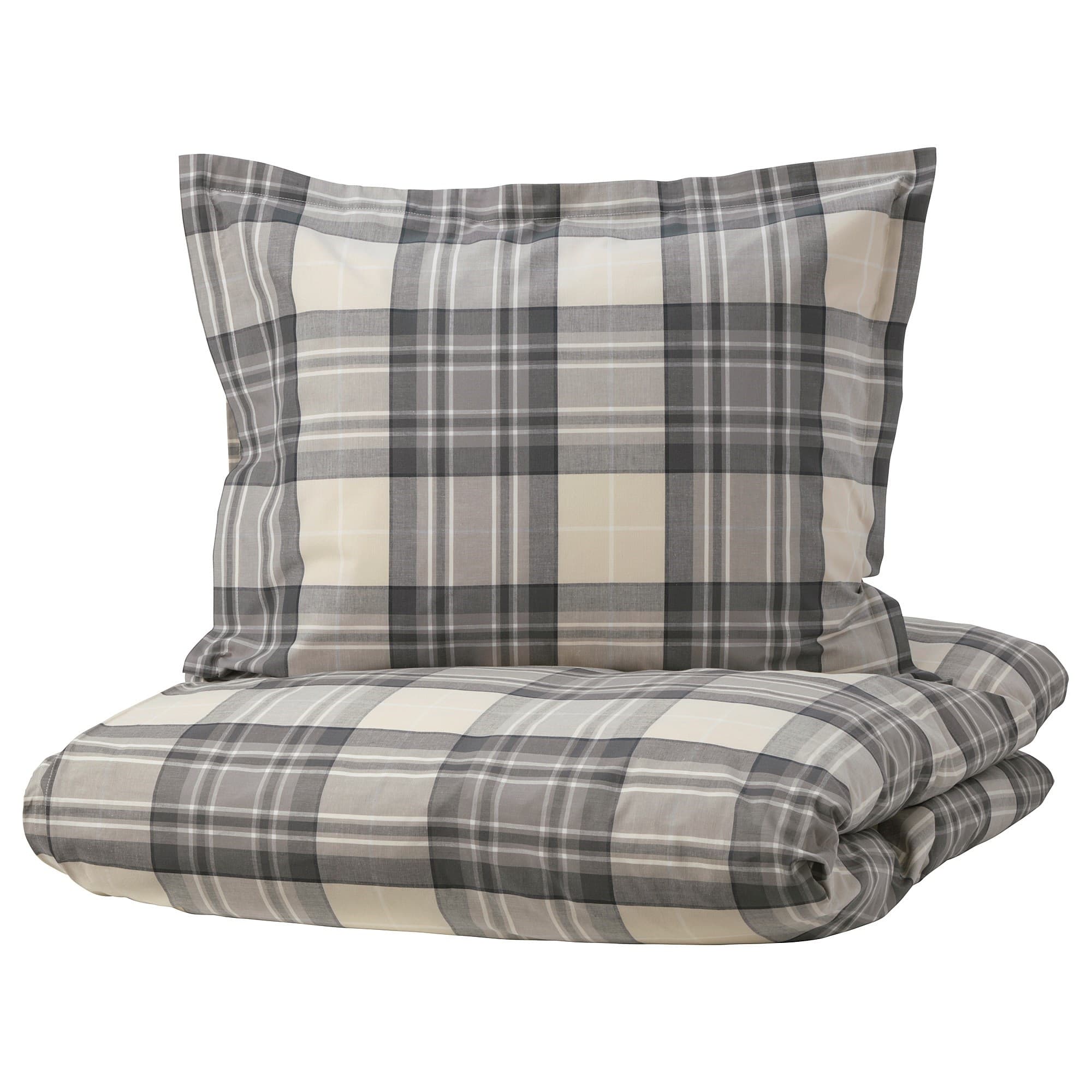 

Комплект постільної білизни IKEA SMALRUTA сірий/в клітинку (604.166.90)