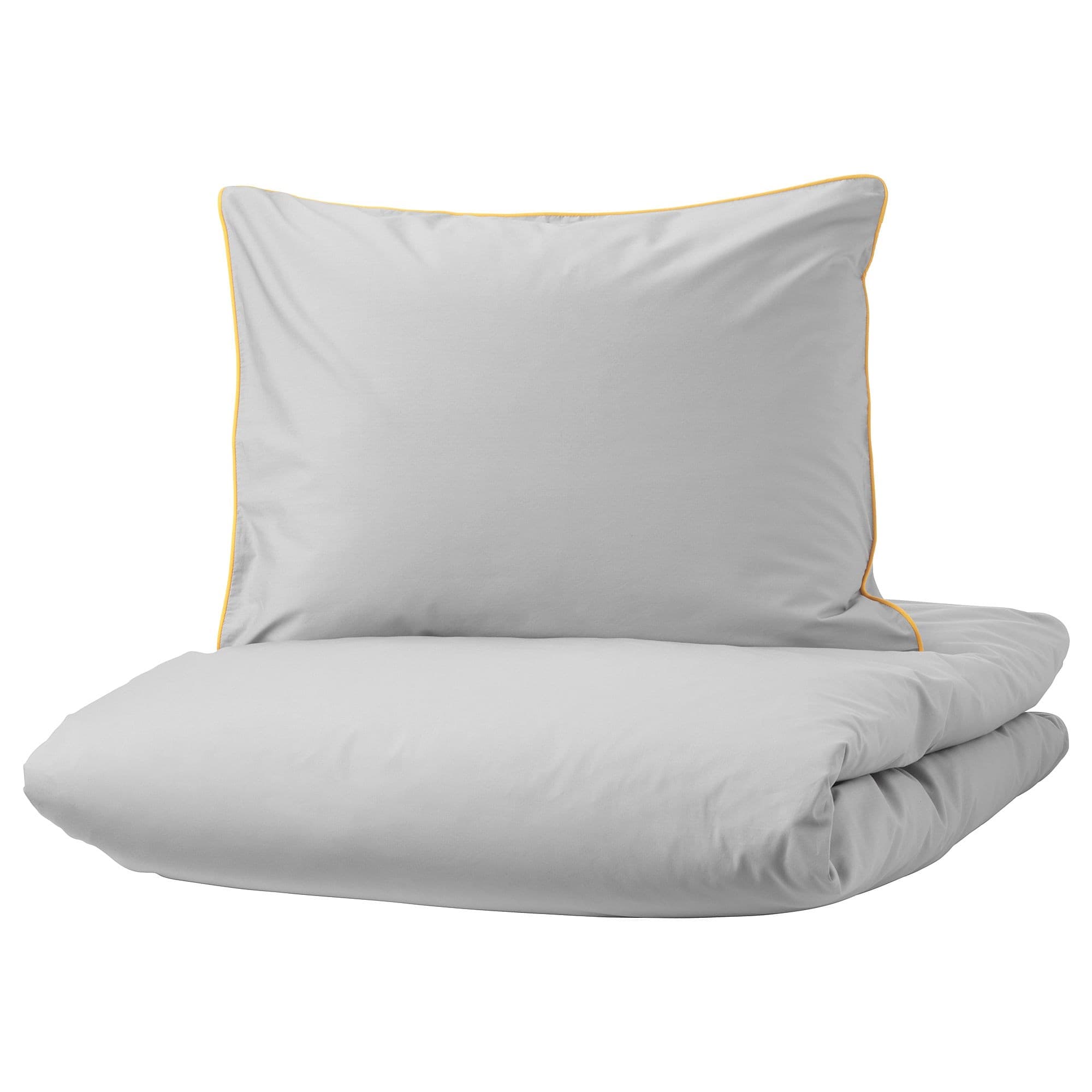 

Комплект постільної білизни IKEA KUNGSBLOMMA сірий/жовтий (204.231.31)