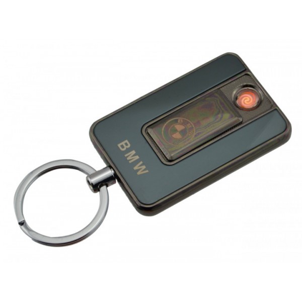 

Электронная спиральная USB-зажигалка-брелок Lighter 811 с логотипом BMW (черная)