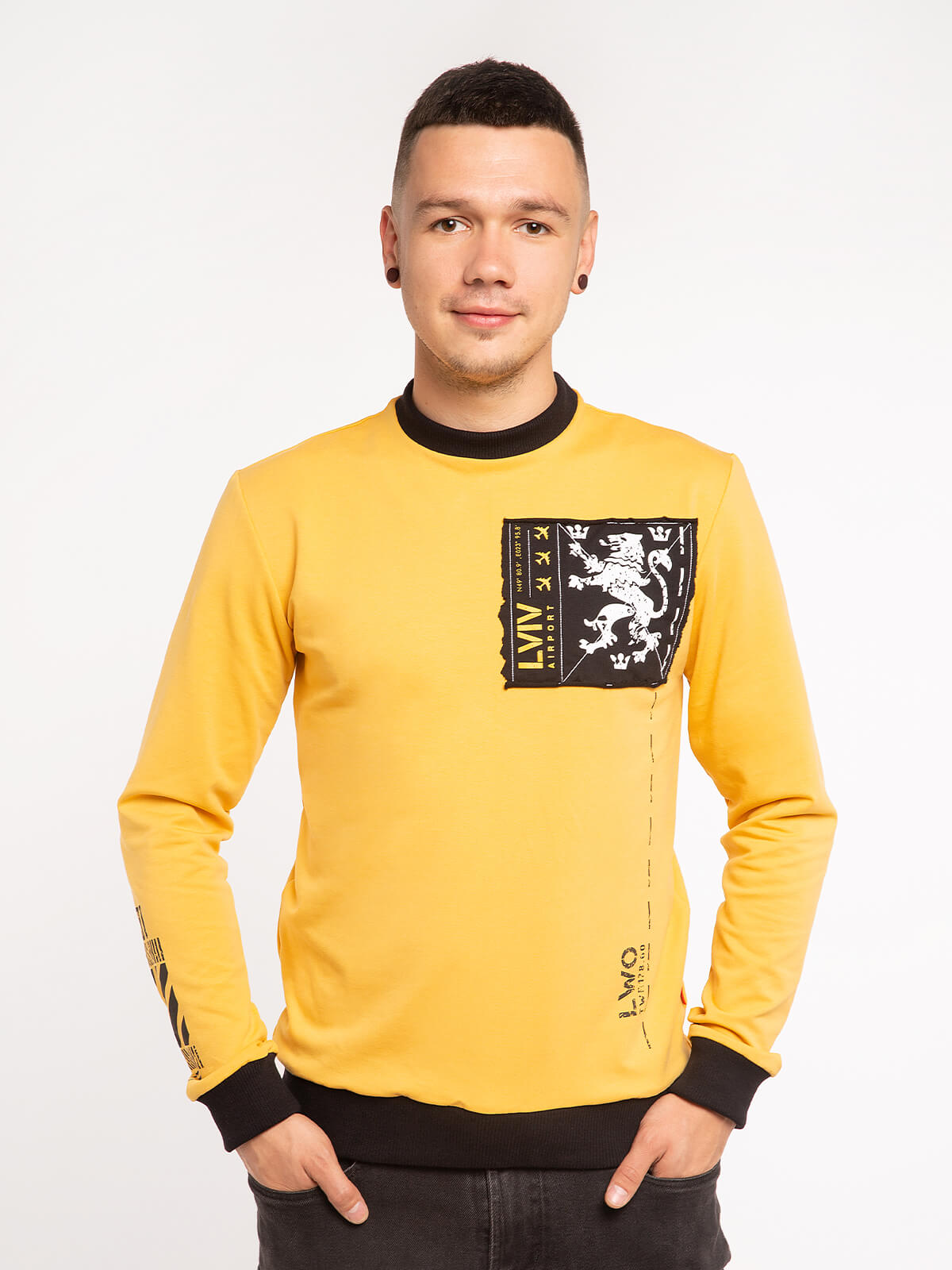 

чоловічий лонґ-слів - ЩАСЛИВОГО ЛЕТУ - жовтий, XXL