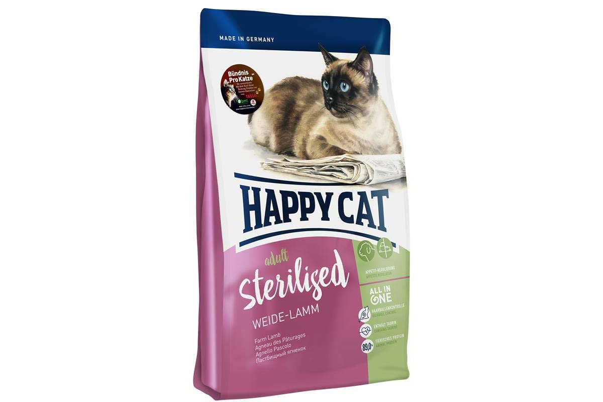 

Сухой корм Happy Cat Adult Sterilised для стерилизованных кошек и кастрированных котов с ягнёнком 4 кг