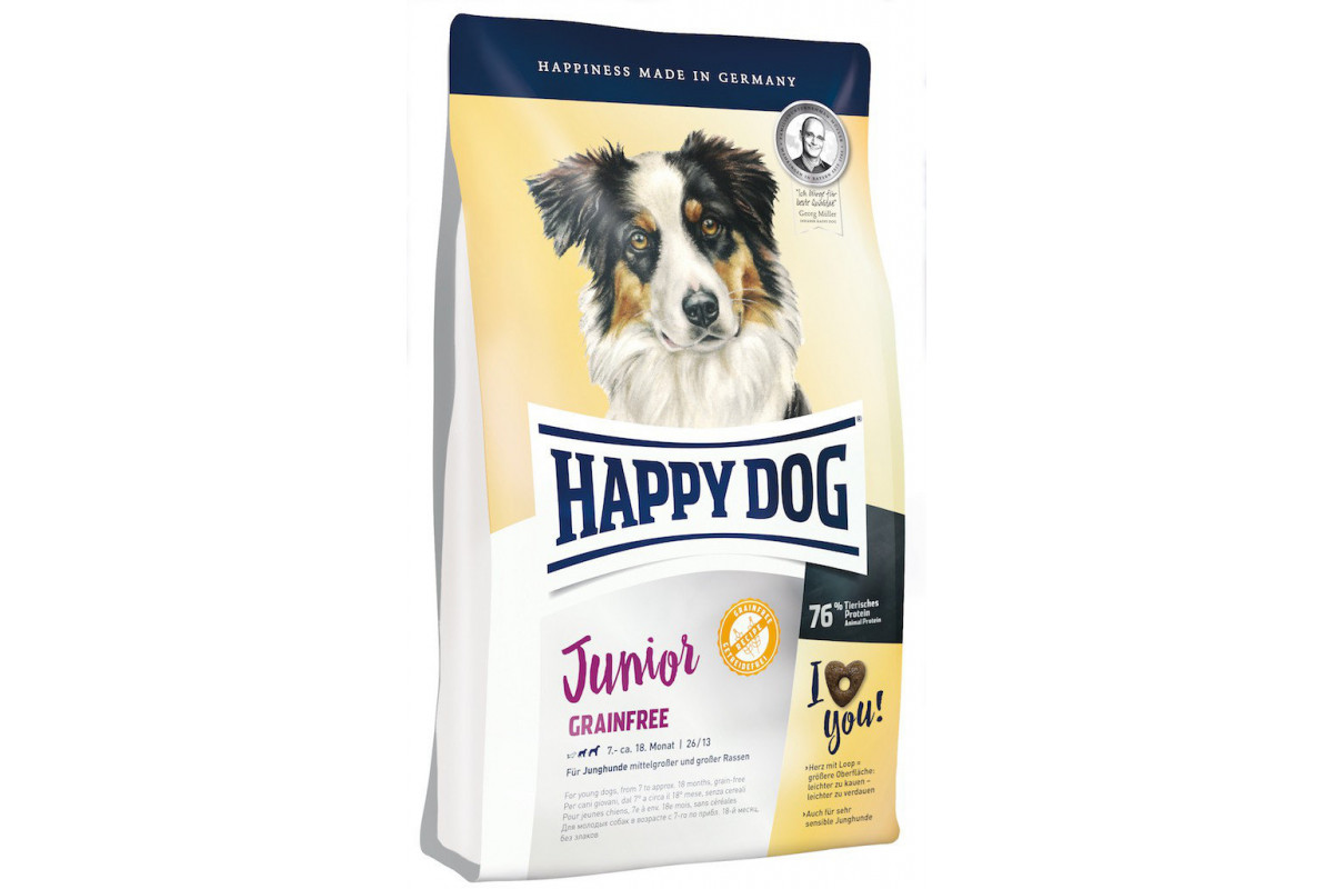 

Сухой корм Happy Dog Supreme Junior Grainfree для щенков с чувствительным пищеварением от 7 месяцев 10 кг