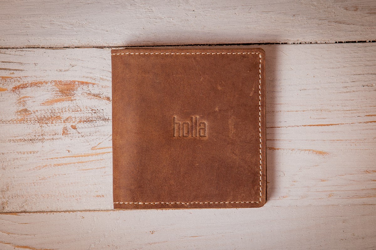

Дизайнерское кожаное портмоне holla, ручной работы ONE WALLET // OLIVE BROWN (hl-ONE WALLET)