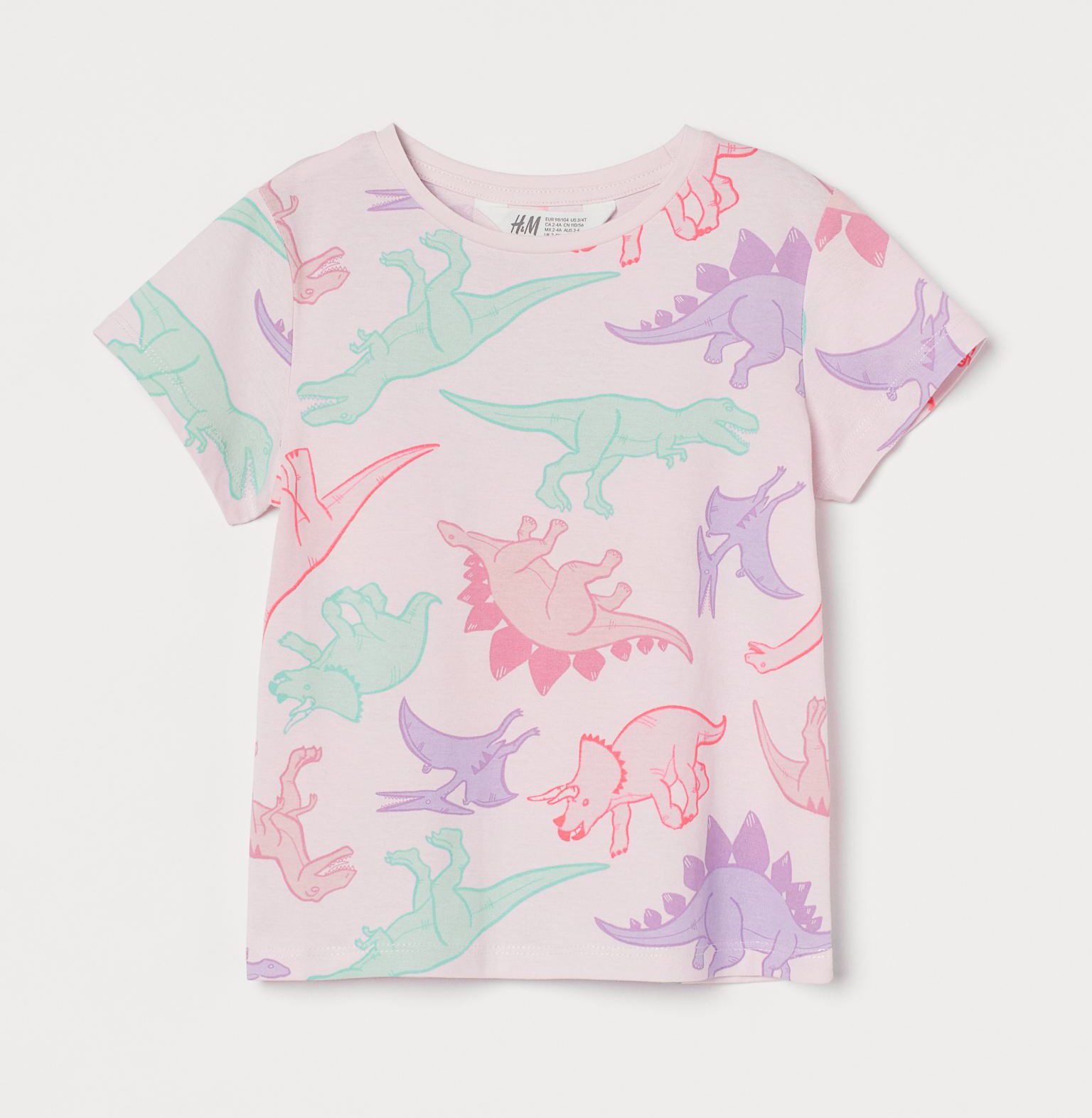 

Футболка детская H&M "Dinosaurs" розовая 92