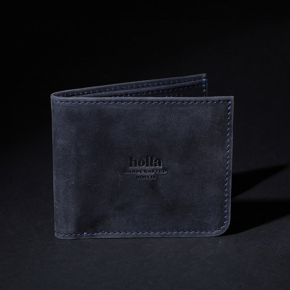 

Дизайнерское кожаное портмоне holla, ручной работы BI-FOLD WALLET // NAVY BLUE (hl-BI-FOLD WALLET)