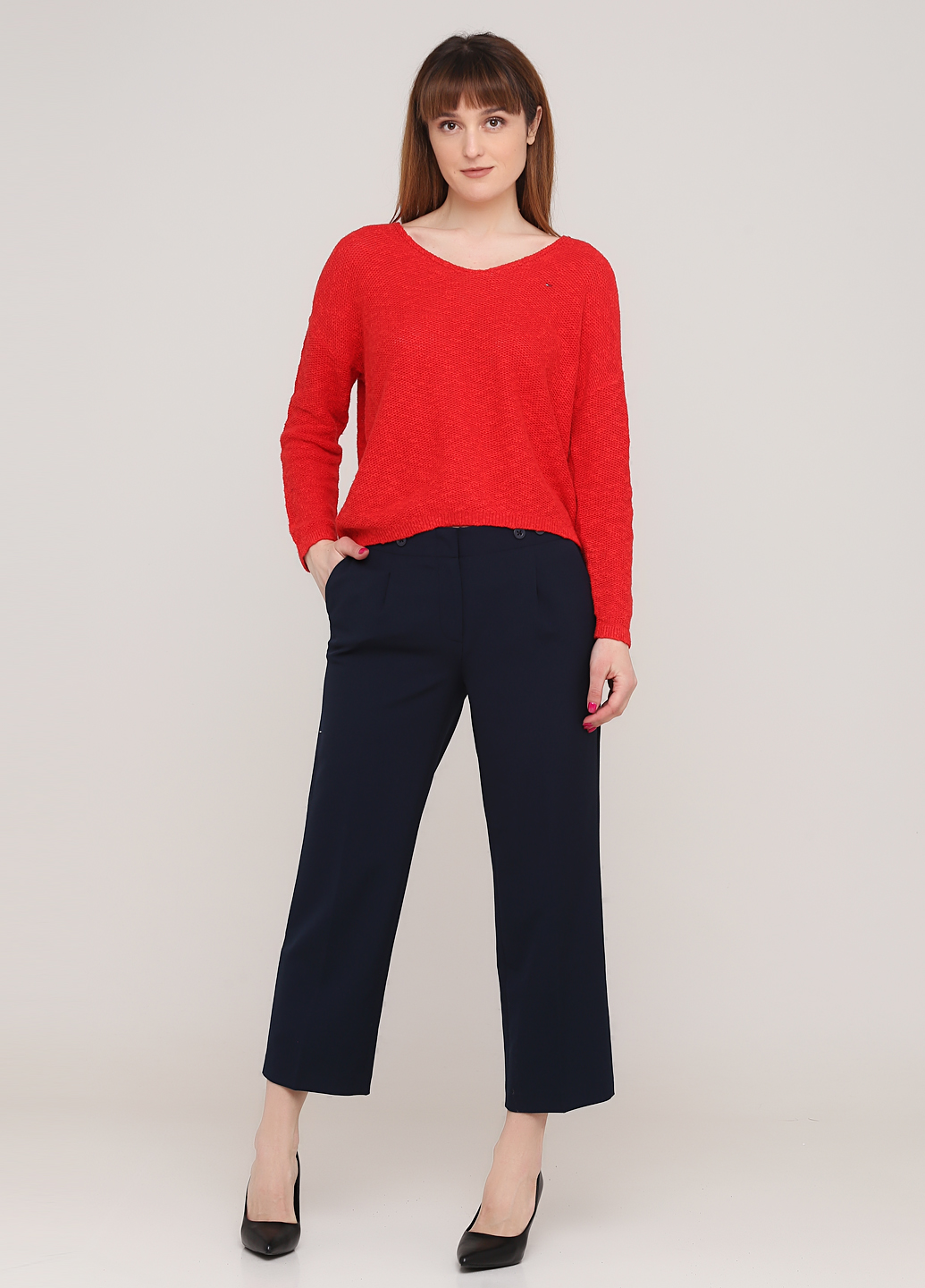 

Брюки женские - брюки Crop Tommy Hilfiger TH1423W 2/ Темно-синий, Брюки женские - брюки Crop Tommy Hilfiger TH1423W 2/S Темно-синий