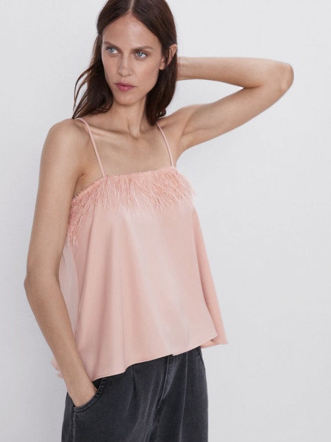 

Майка на бретельках ZARA 3666176 S Рожевий