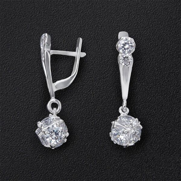 

Серебряные серьги с фианитами 2116-1