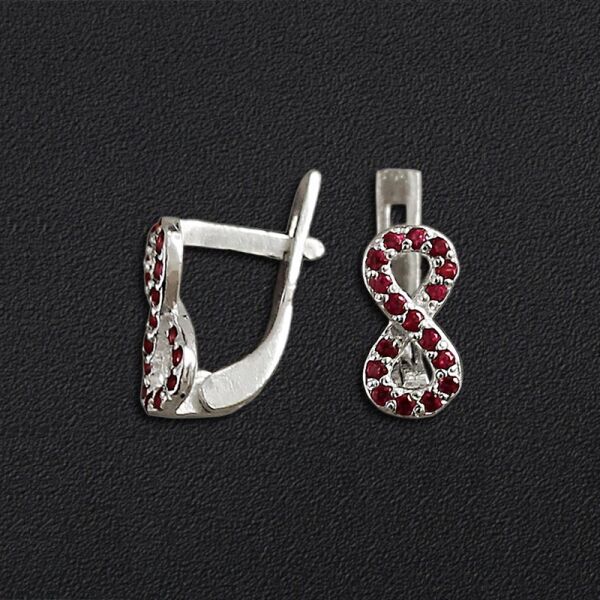 

Серебряные серьги "Бесконечность" с фианитами 2118-red