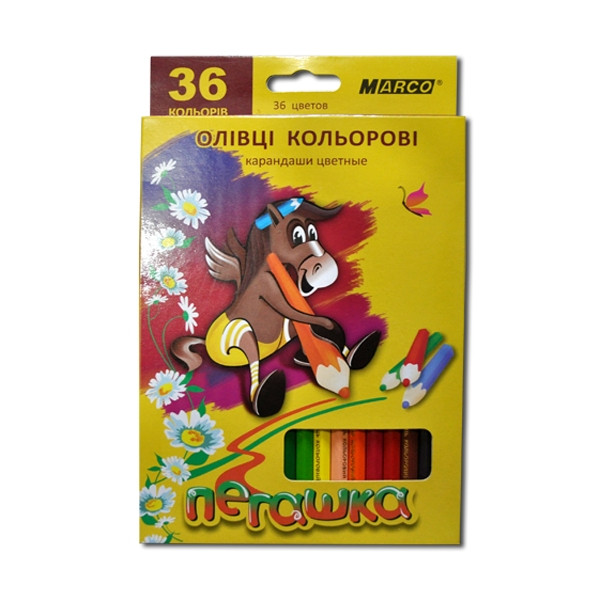 

Цветные карандаши 36 цветов Marco Пегашка 1010-36CB картонная упаковка