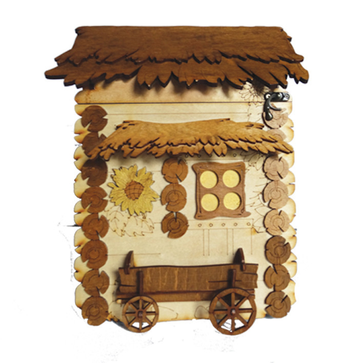

Ключница Plywood настенная деревянная Хатка Фира Малая (28*37*9см.)