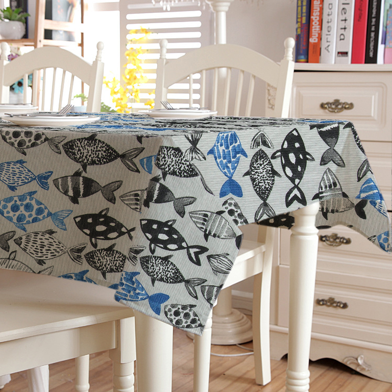 

Скатерть с акриловым покрытием Time Textile Pescado Синий TT142746 160x180