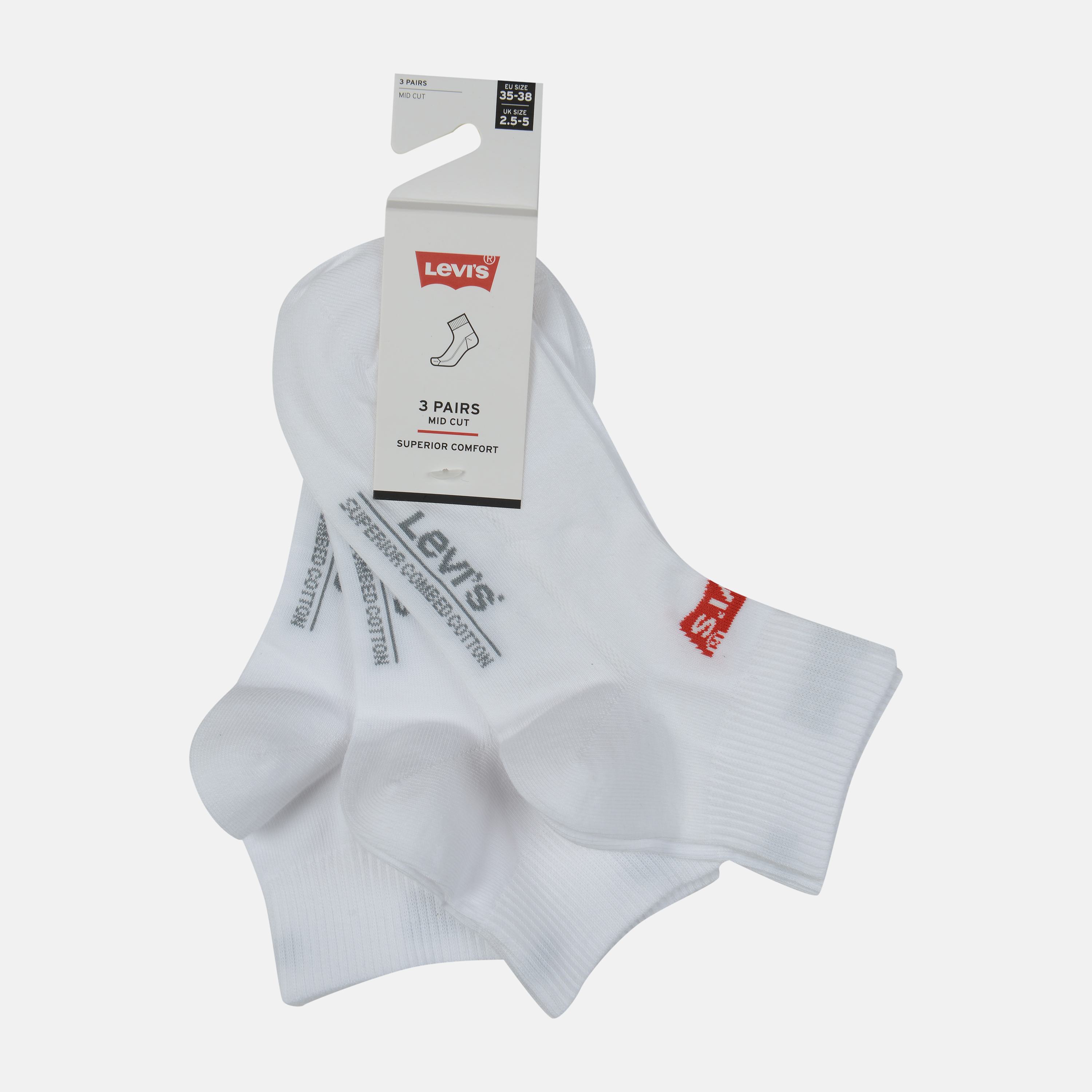 

Набор носков Levi's 903051001-300 35-38 3 пары White