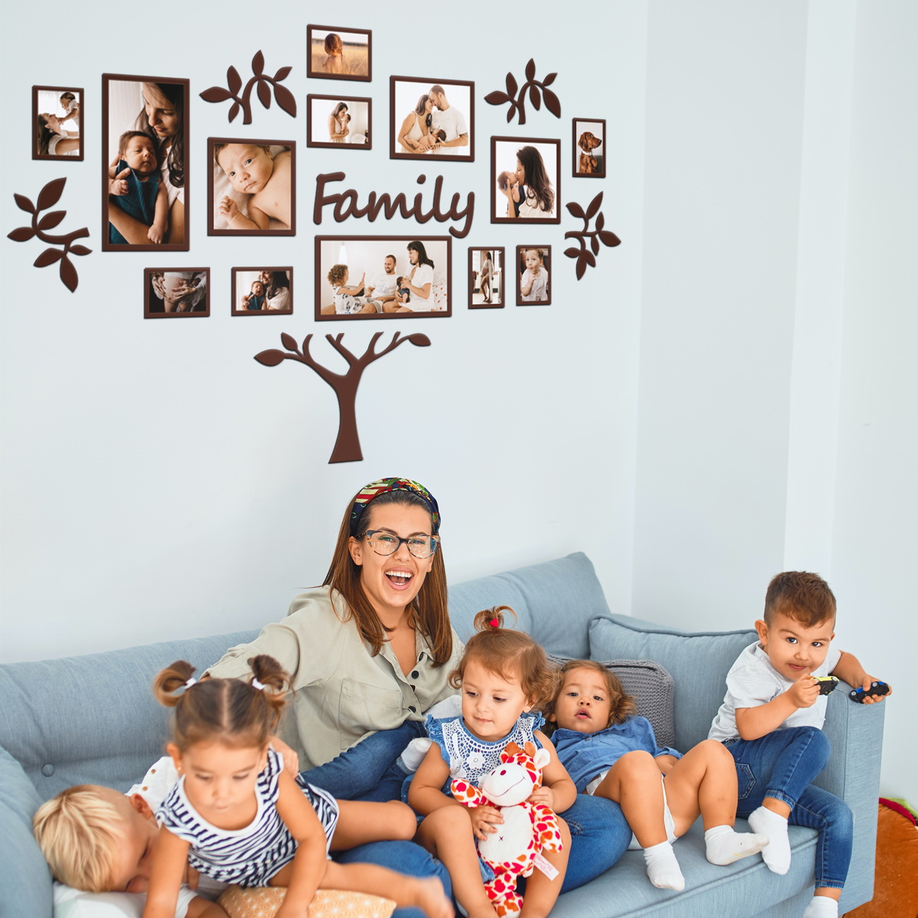 

Семейное дерево LIKEWOOD 180х180 см FAMILY с набором фоторамок, натуральное дерево, темный орех