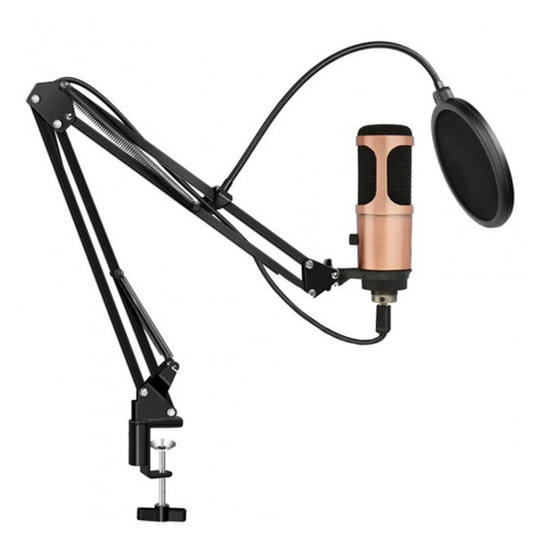 

Микрофон студийный проводной для записи UKC-M900USB + штатив + поп-фильтр