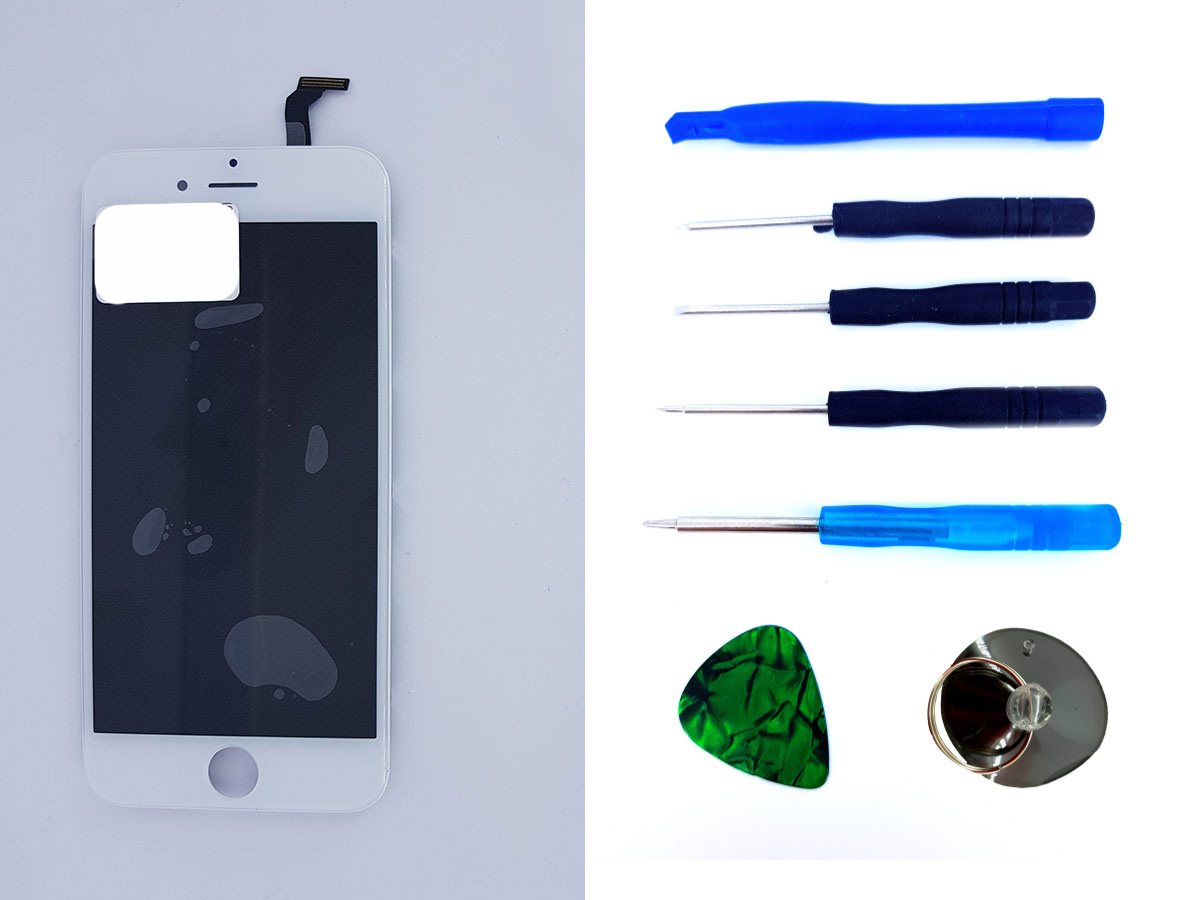 

Дисплей с сенсором тачскрином (дисплейный модуль) для iPhone 6 белый + набор для замены high copy