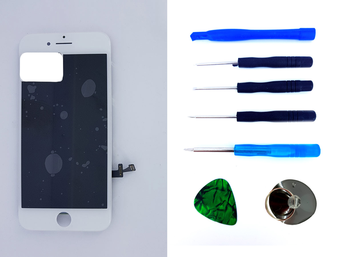 

Дисплей с сенсором тачскрином (дисплейный модуль) для iPhone 7 белый + набор для замены high copy